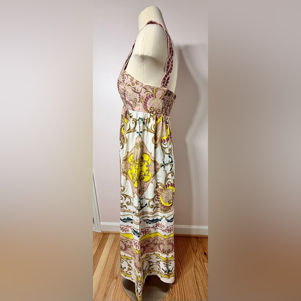NWT Farm Rio Maritime Magic Linen Blend Sleeveless Maxi Dress Size S - Picture 5 of 13